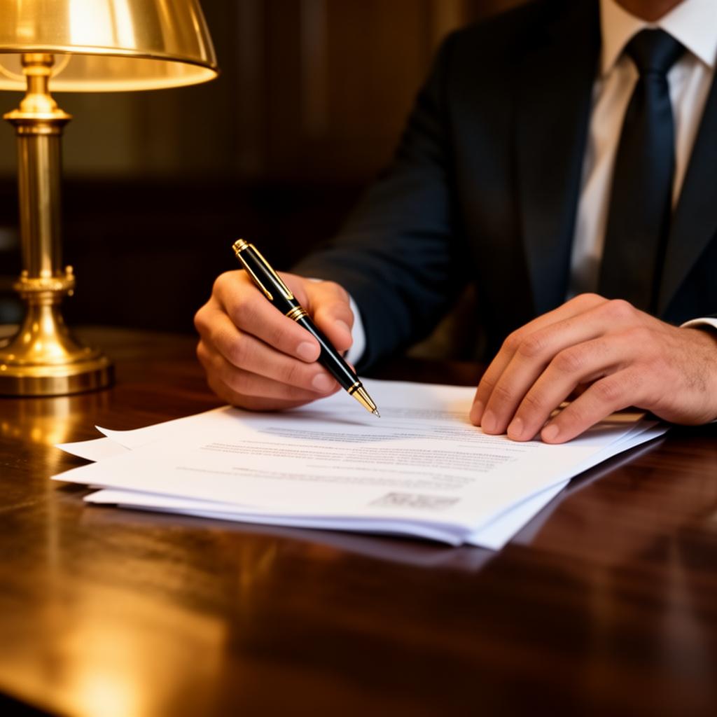 Advisor reviewing documents